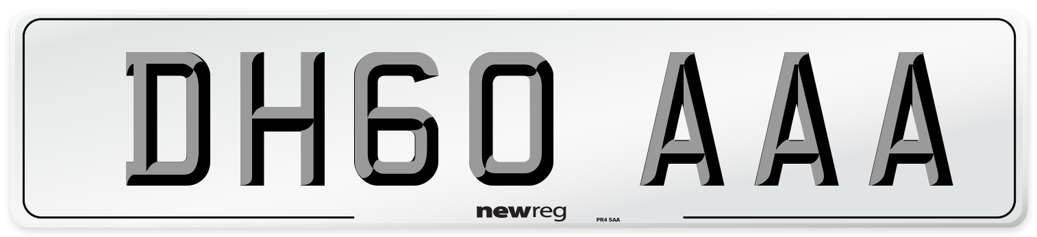 DH60 AAA Front Number Plate
