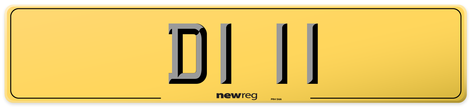 DI 11 Rear Number Plate