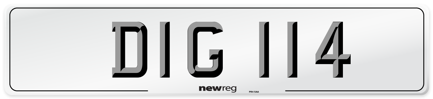 DIG 114 Front Number Plate