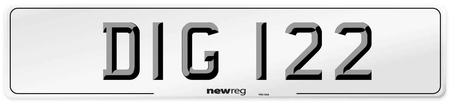 DIG 122 Front Number Plate