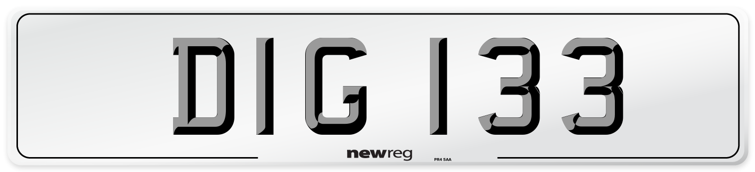 DIG 133 Front Number Plate