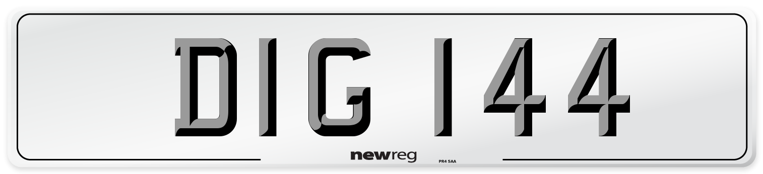 DIG 144 Front Number Plate