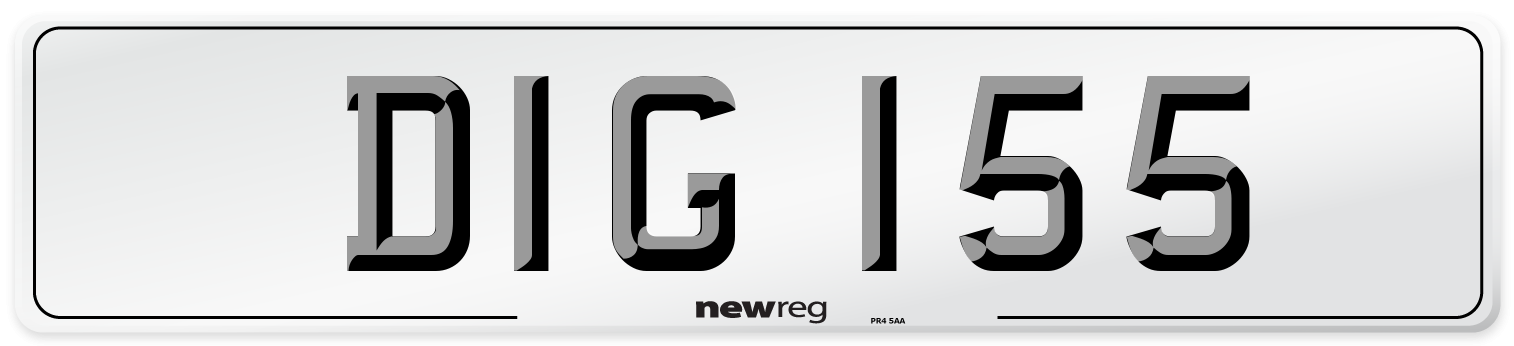 DIG 155 Front Number Plate