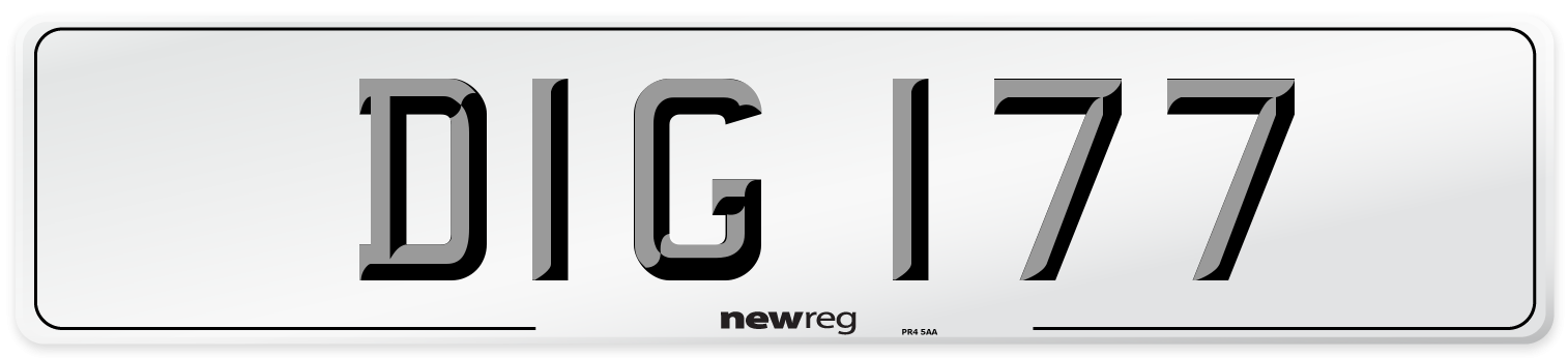 DIG 177 Front Number Plate
