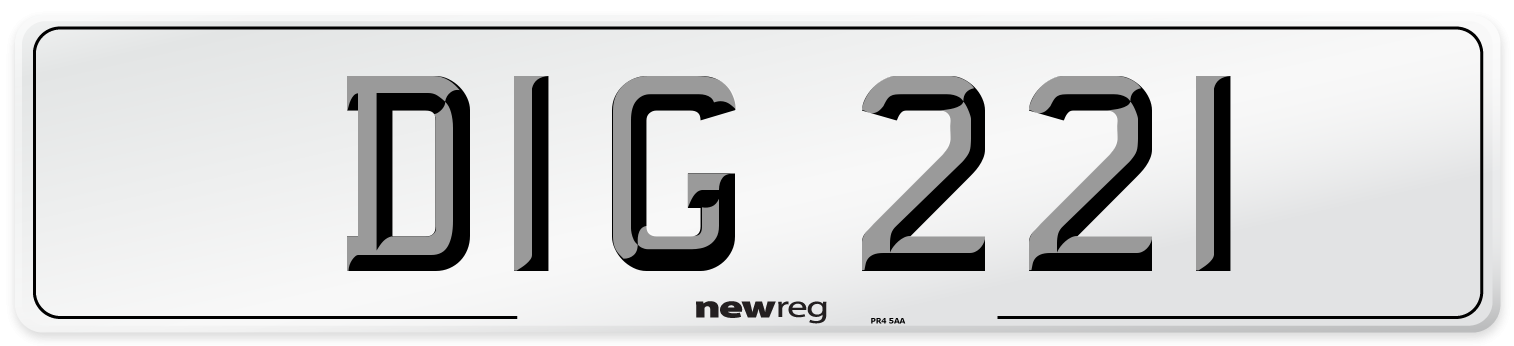 DIG 221 Front Number Plate
