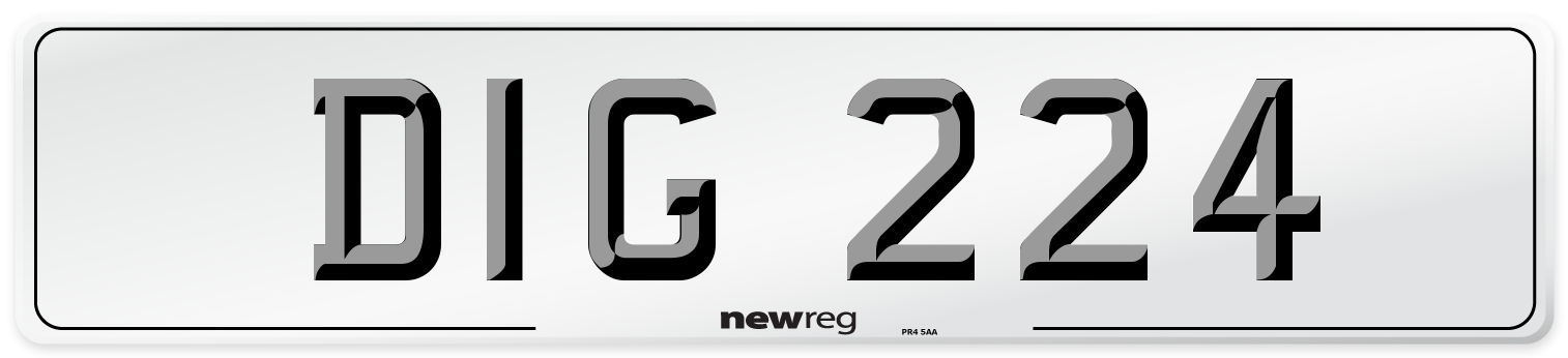 DIG 224 Front Number Plate
