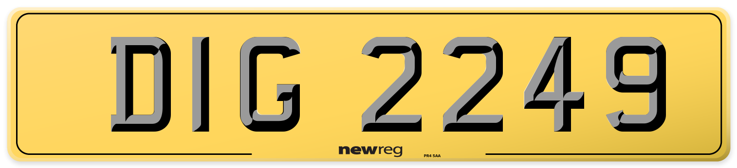 DIG 2249 Rear Number Plate