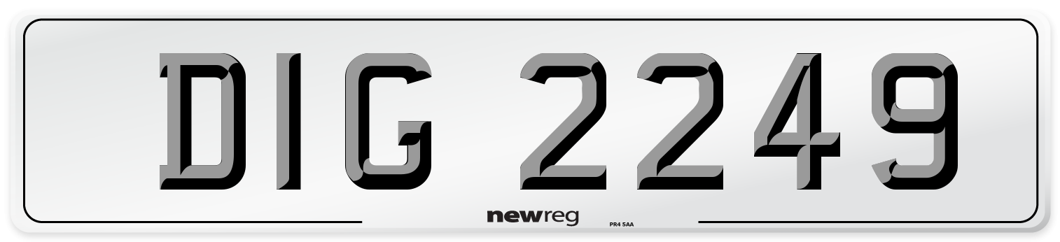 DIG 2249 Front Number Plate