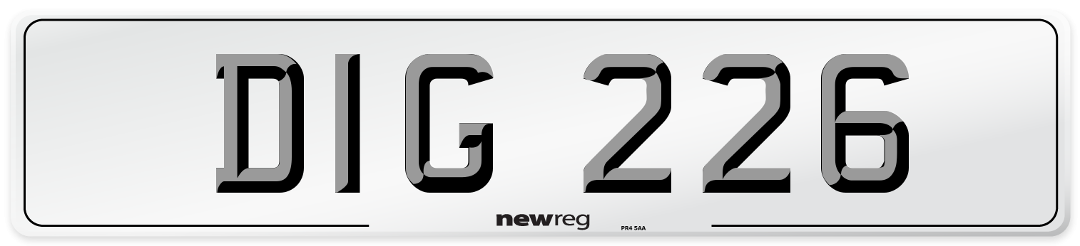 DIG 226 Front Number Plate