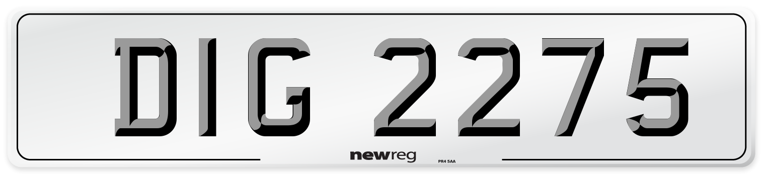 DIG 2275 Front Number Plate