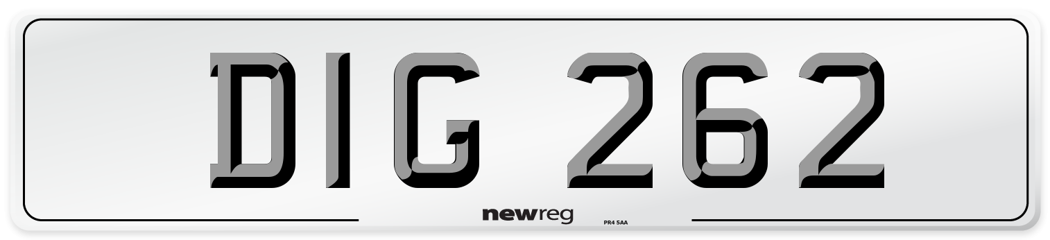 DIG 262 Front Number Plate