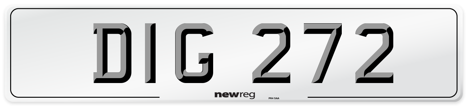 DIG 272 Front Number Plate