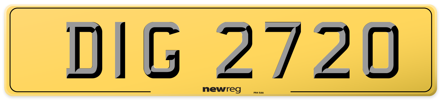 DIG 2720 Rear Number Plate