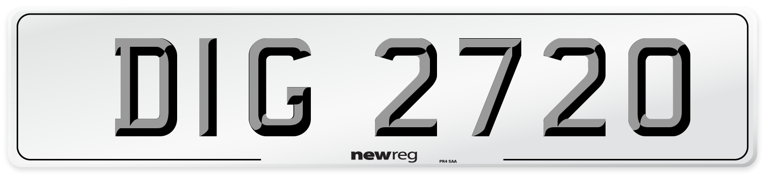 DIG 2720 Front Number Plate