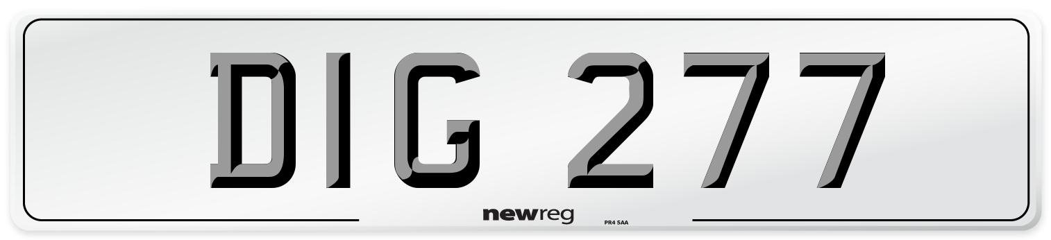 DIG 277 Front Number Plate