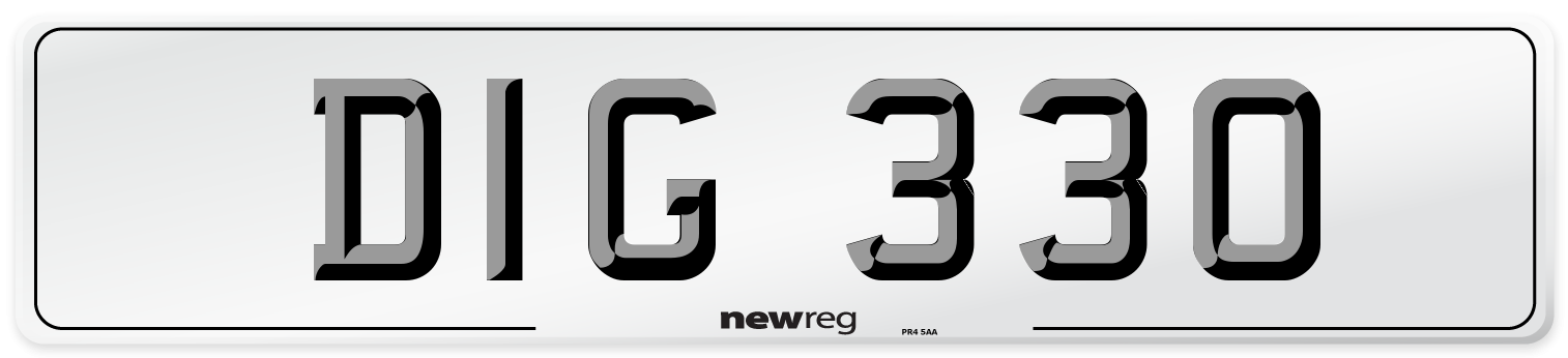 DIG 330 Front Number Plate