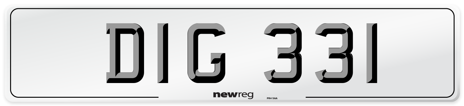 DIG 331 Front Number Plate