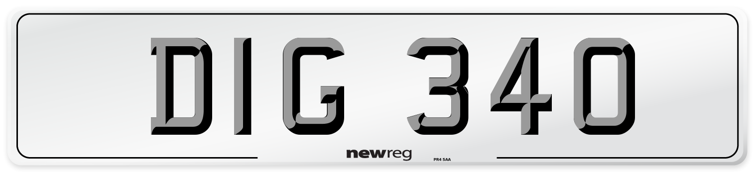 DIG 340 Front Number Plate