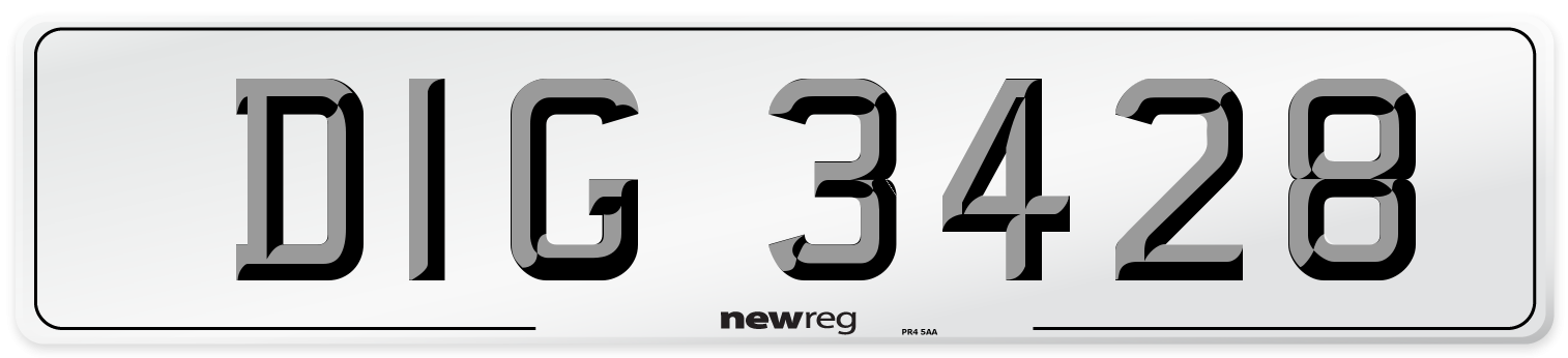 DIG 3428 Front Number Plate