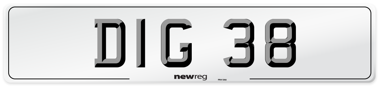 DIG 38 Front Number Plate