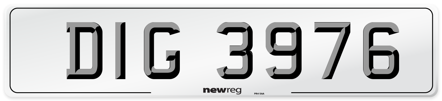 DIG 3976 Front Number Plate