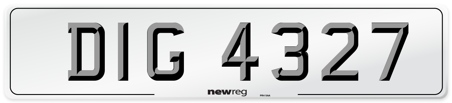DIG 4327 Front Number Plate