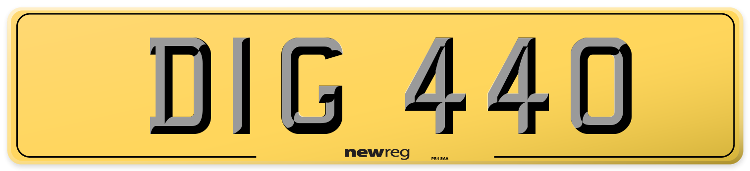 DIG 440 Rear Number Plate