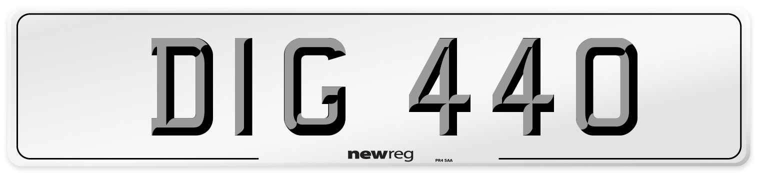 DIG 440 Front Number Plate