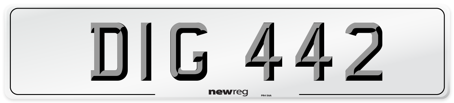 DIG 442 Front Number Plate