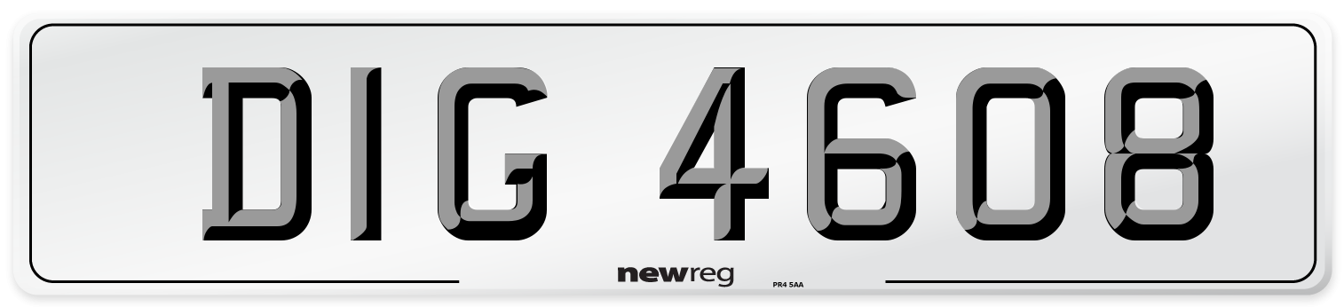 DIG 4608 Front Number Plate