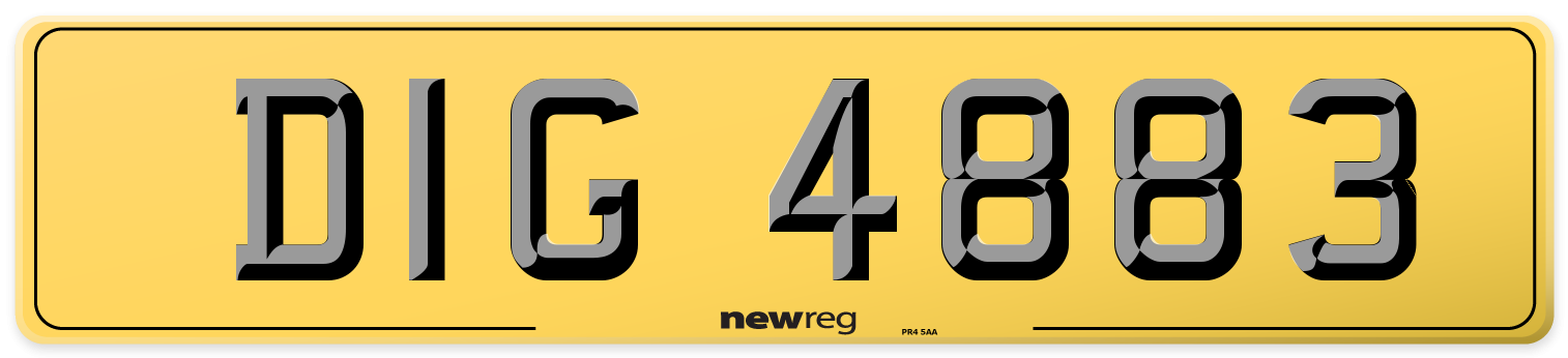DIG 4883 Rear Number Plate