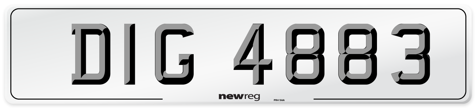 DIG 4883 Front Number Plate