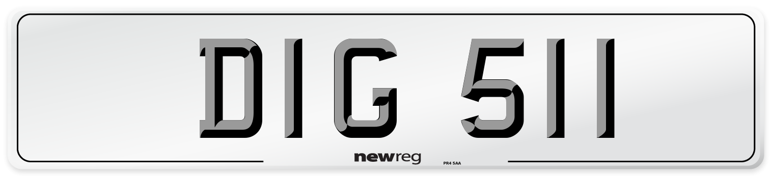 DIG 511 Front Number Plate