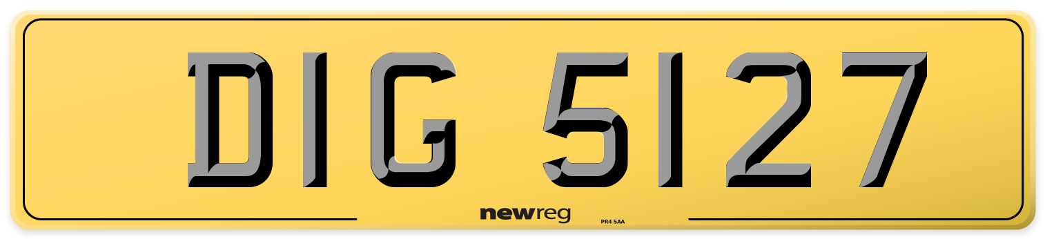 DIG 5127 Rear Number Plate