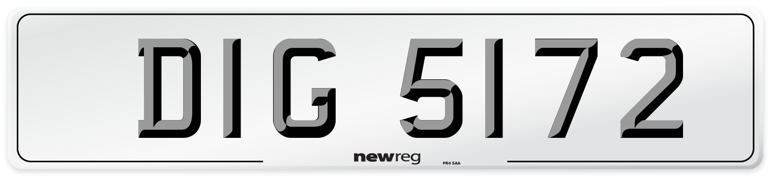 DIG 5172 Front Number Plate