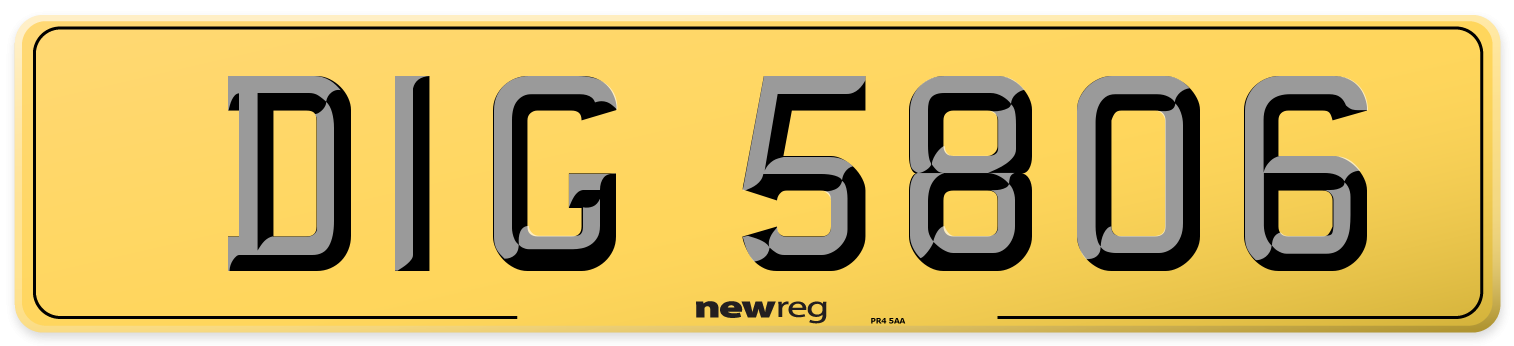 DIG 5806 Rear Number Plate