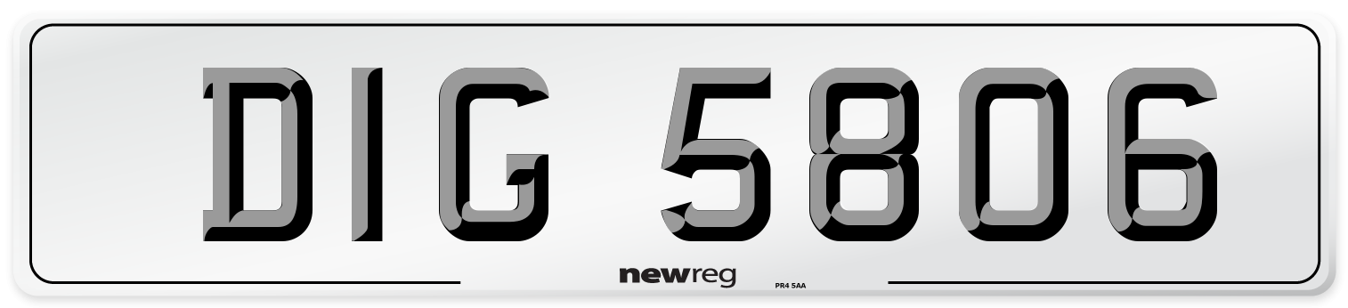 DIG 5806 Front Number Plate