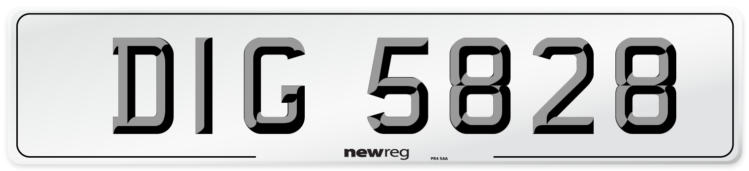 DIG 5828 Front Number Plate