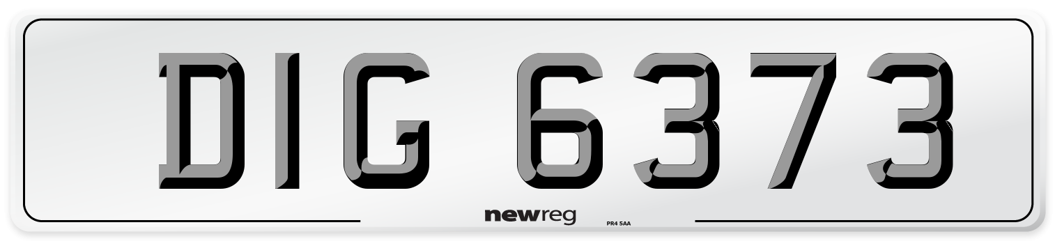 DIG 6373 Front Number Plate