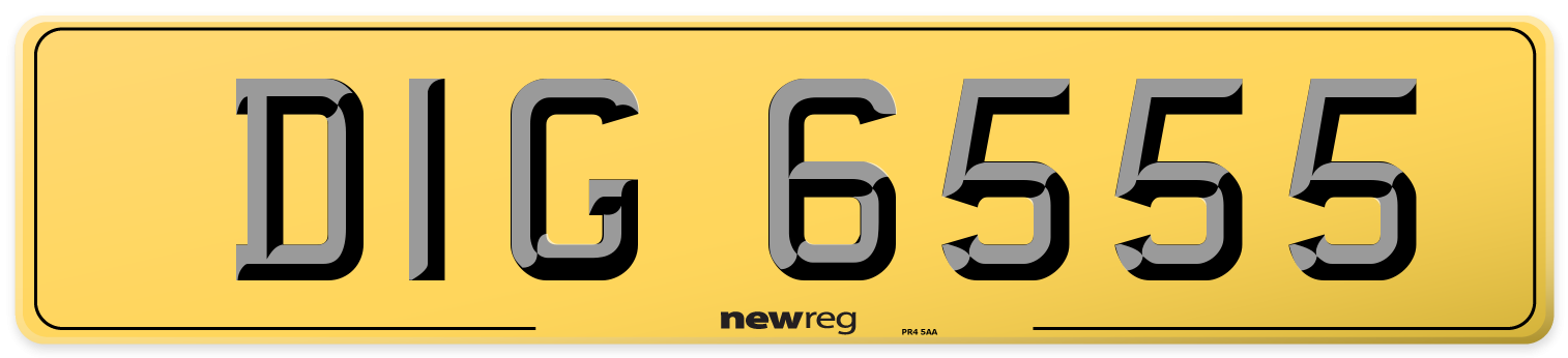 DIG 6555 Rear Number Plate