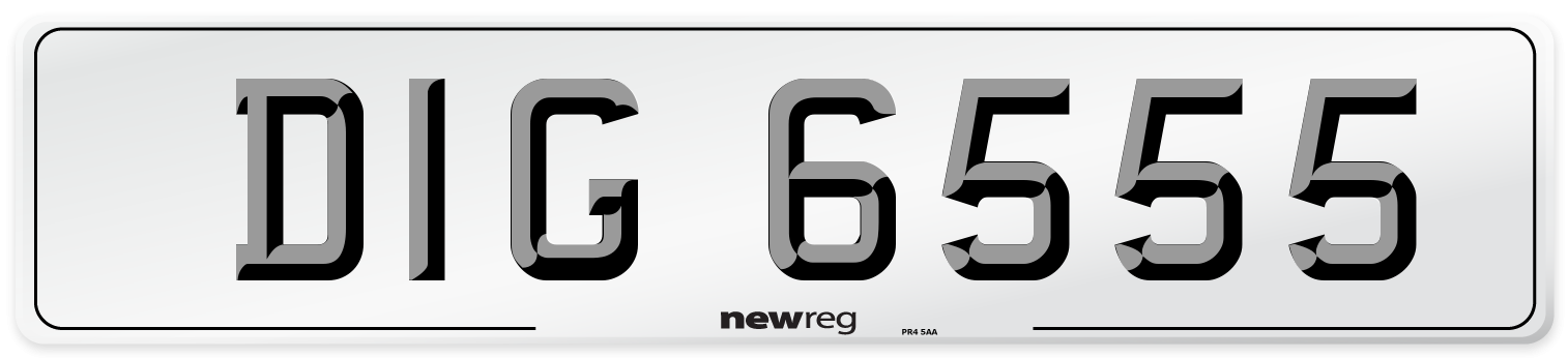 DIG 6555 Front Number Plate
