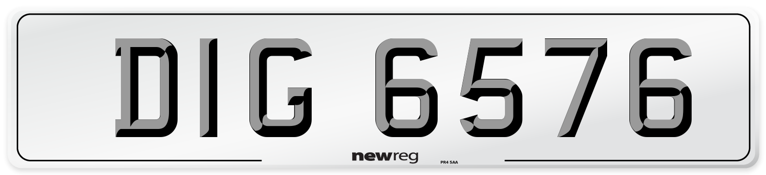 DIG 6576 Front Number Plate