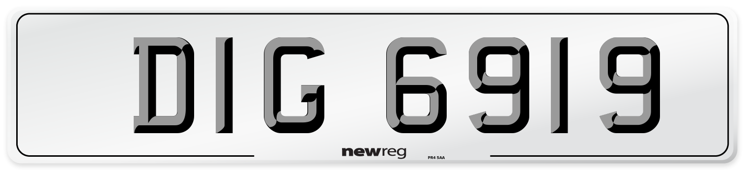 DIG 6919 Front Number Plate