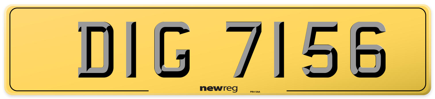 DIG 7156 Rear Number Plate