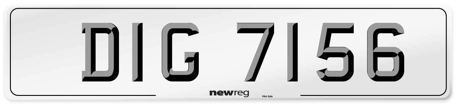 DIG 7156 Front Number Plate