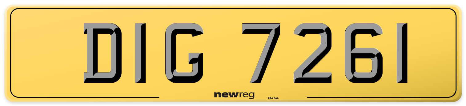 DIG 7261 Rear Number Plate