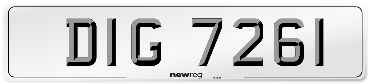 DIG 7261 Front Number Plate