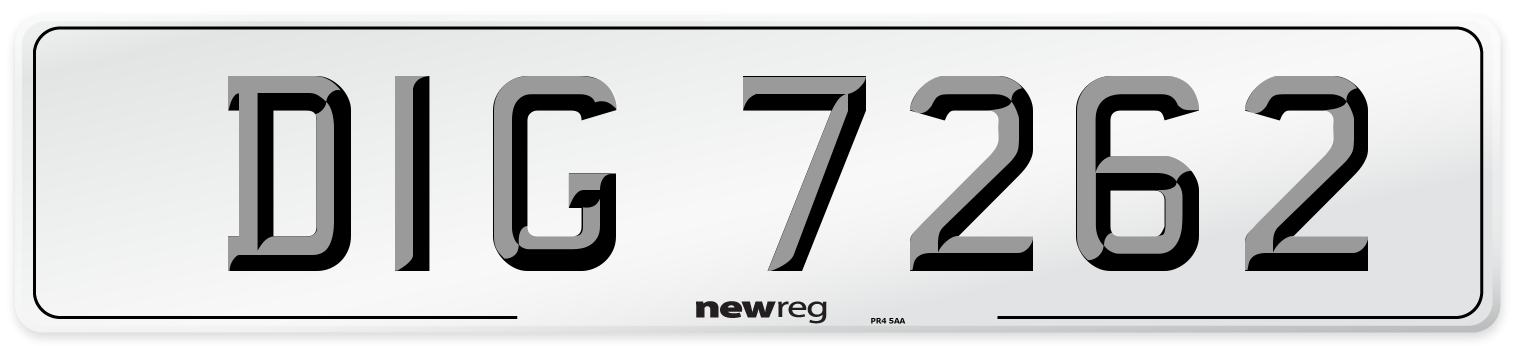 DIG 7262 Front Number Plate