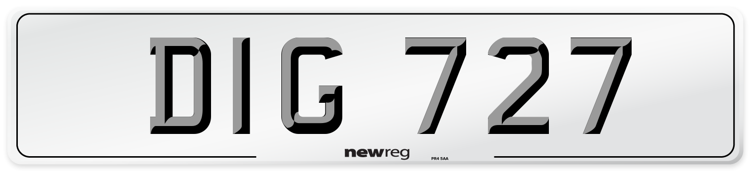DIG 727 Front Number Plate
