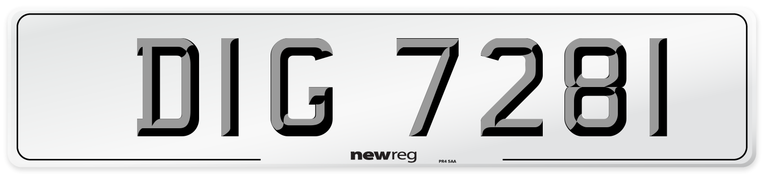DIG 7281 Front Number Plate